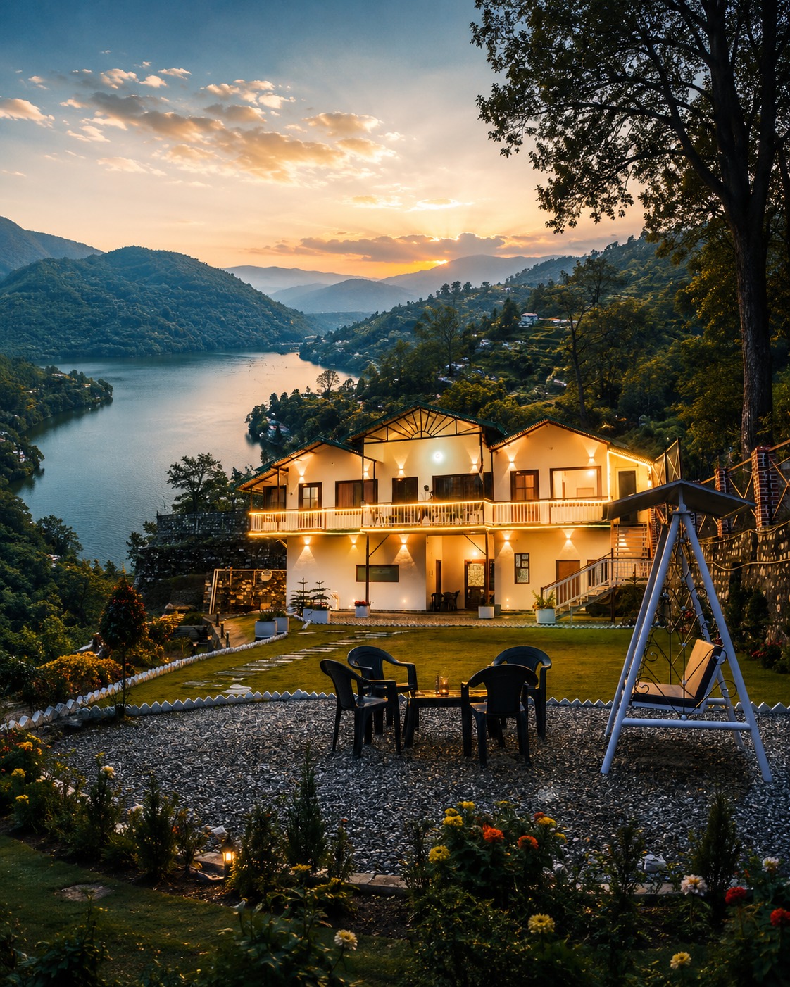 Cozy home stay in Naukuchiatal with lake view